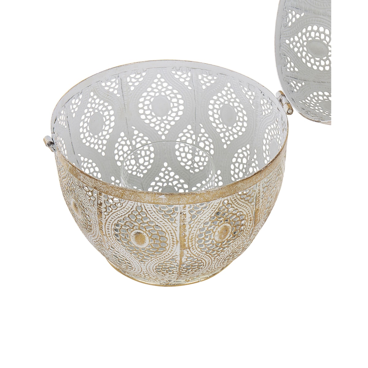 Lampion AMORGOS Metal 34 cm Złoty