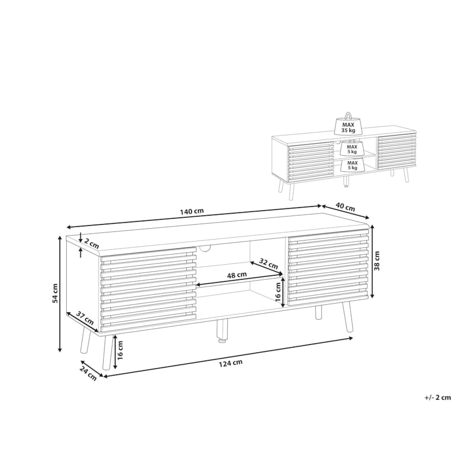 Szafka RTV ciemne drewno PERTH