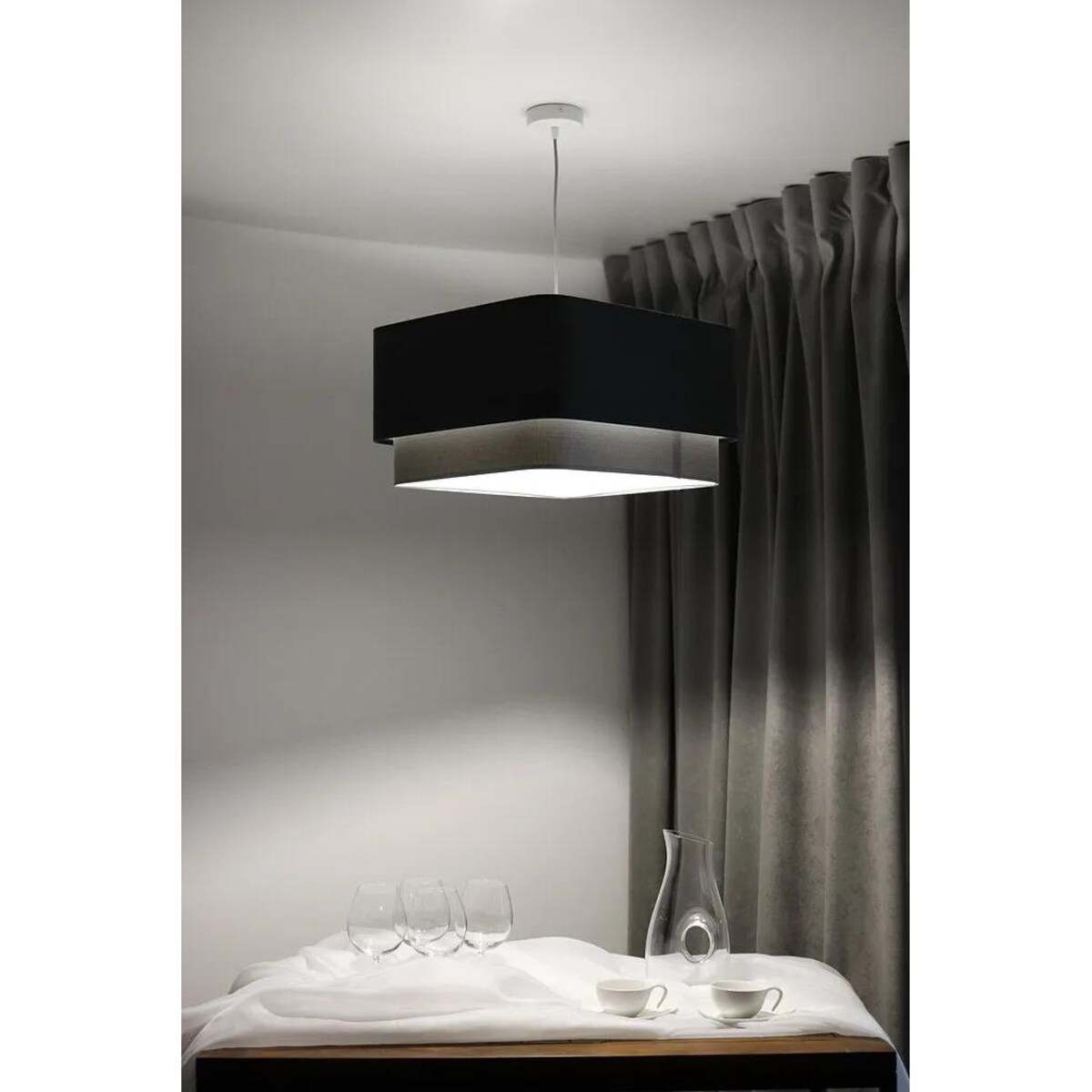 Lampa wisząca KWADRO DUO 007 51x47cm grafitowa/szara