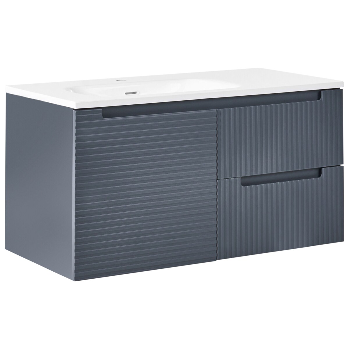 Szafka łazienkowa wisząca z umywalką VALA 100 cm Grafitowy