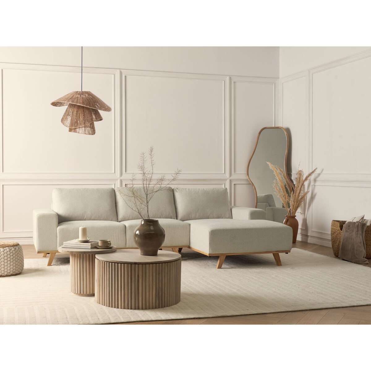 Narożnik lewostronny beżowy NORA