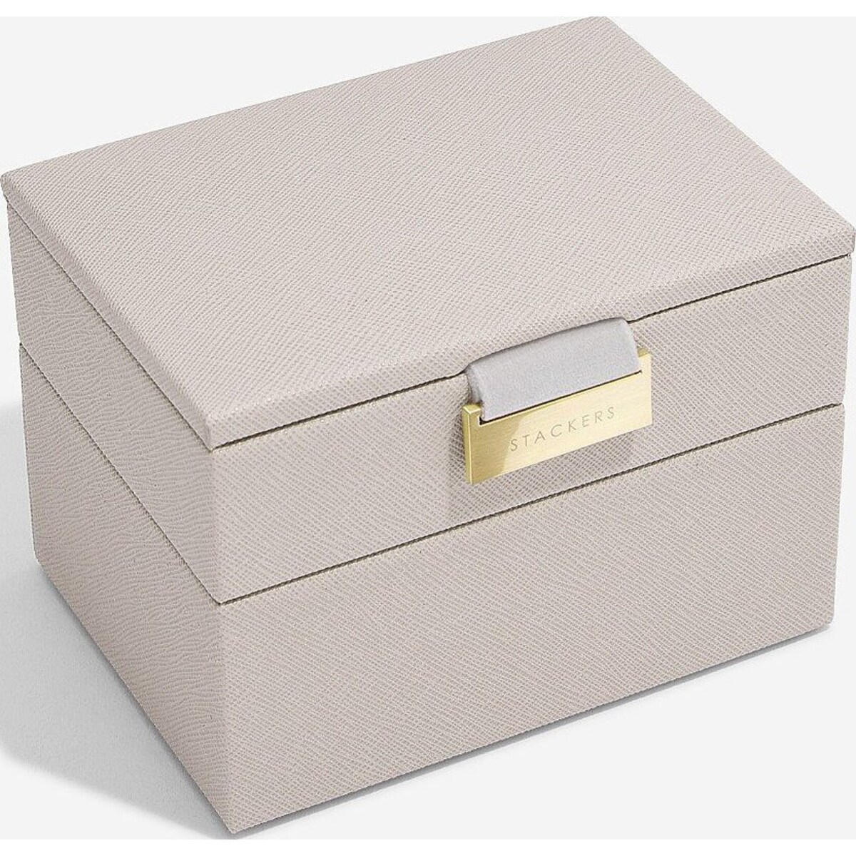 Szkatułka na biżuterię Stackers podwójna micro jasnobeżowa