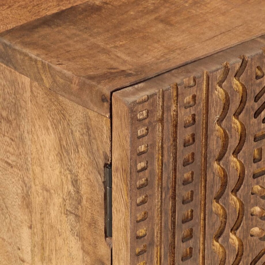 vidaXL Szafka pod TV, 110x30x40 cm, lite drewno mango i żelazo