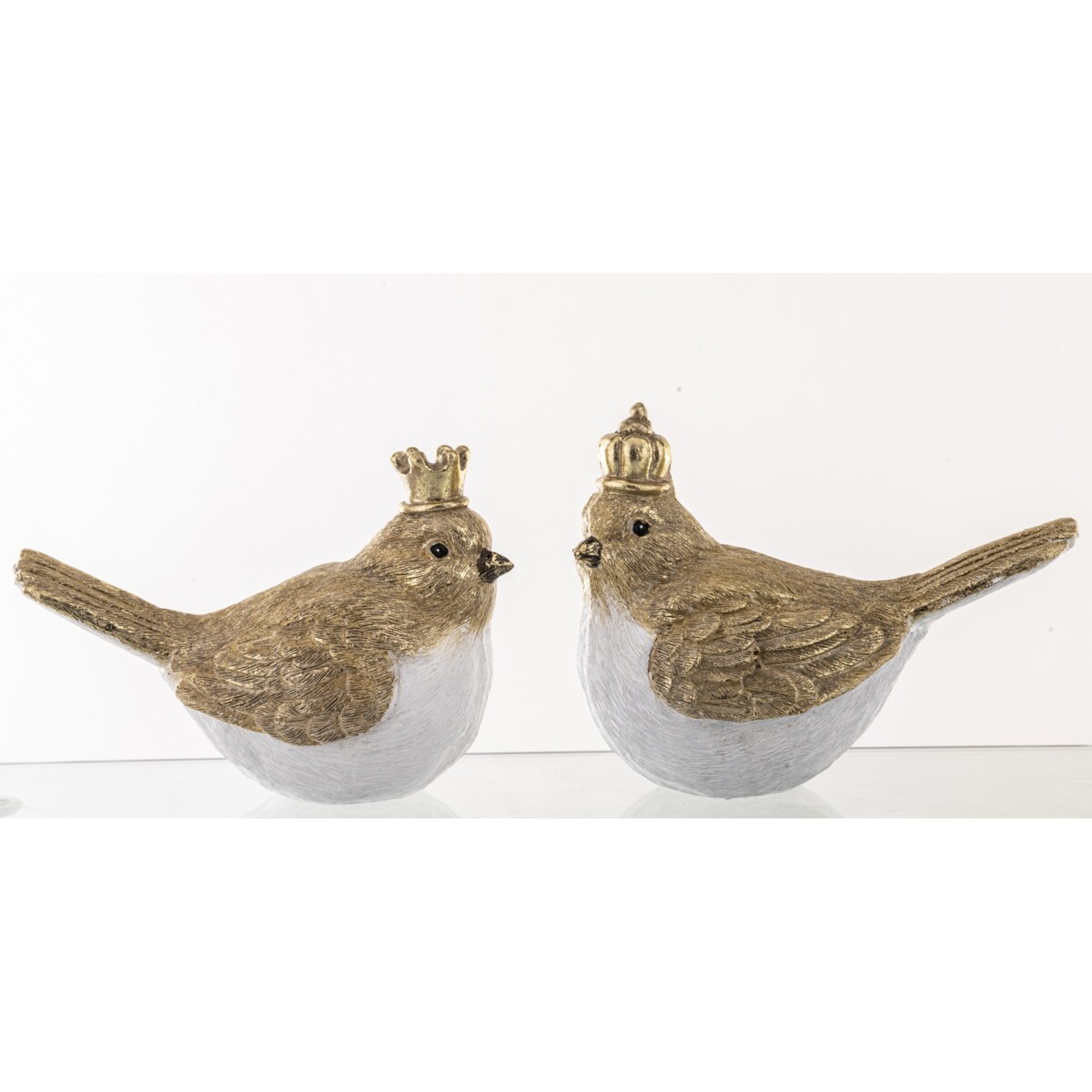 Dekoracja - 2 ptaszki w koronach 11x15x8 cm PASSERI