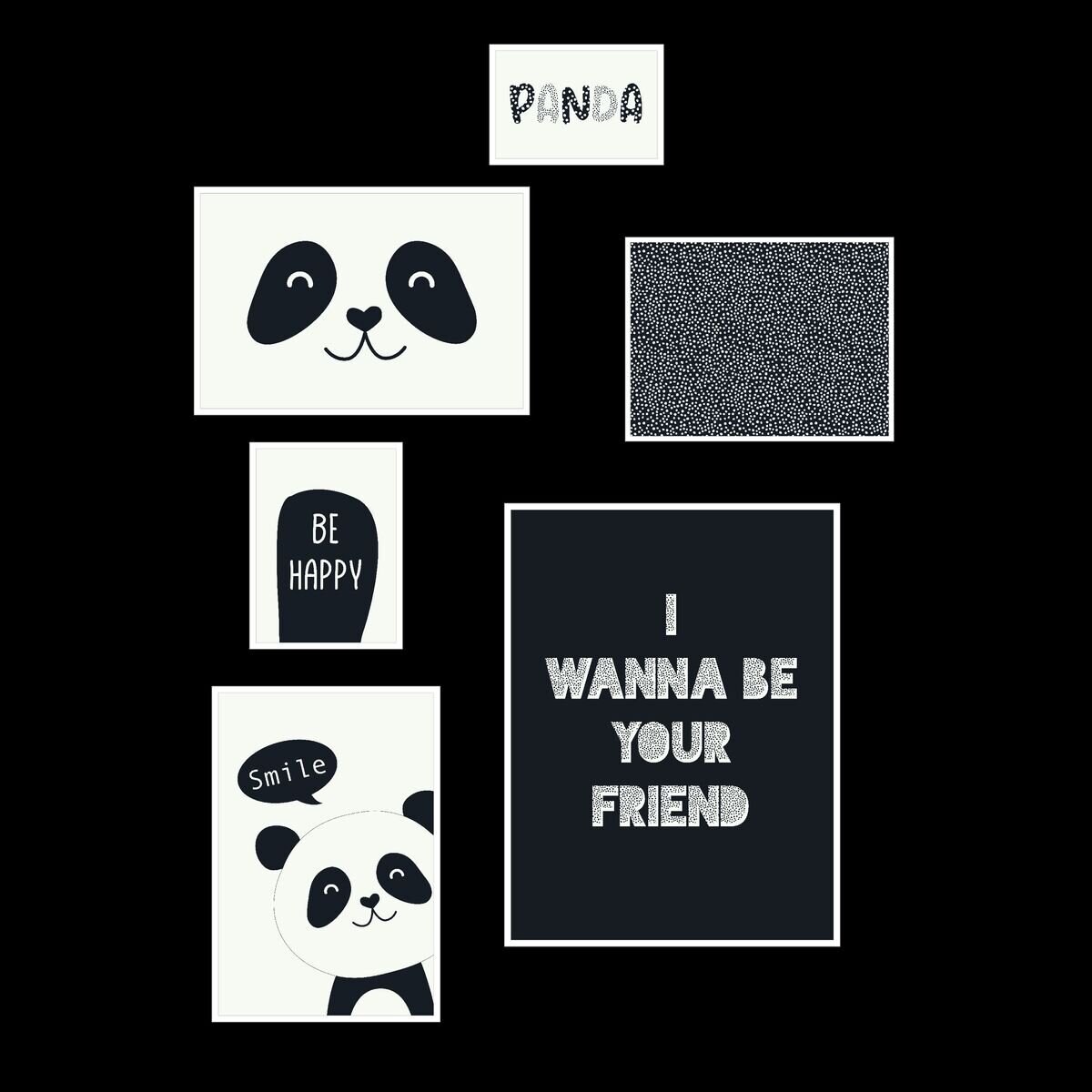 Plakaty do pokoju dziecka THE KING OF THE JUNGLE, 6 ramek