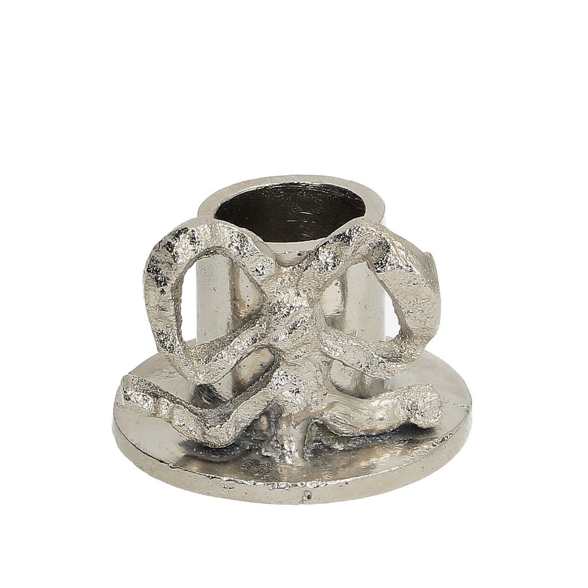 Świecznik Glint 5x5x4 cm boże narodzenie, święta, świąteczne, srebrny, 5x5x4 cm