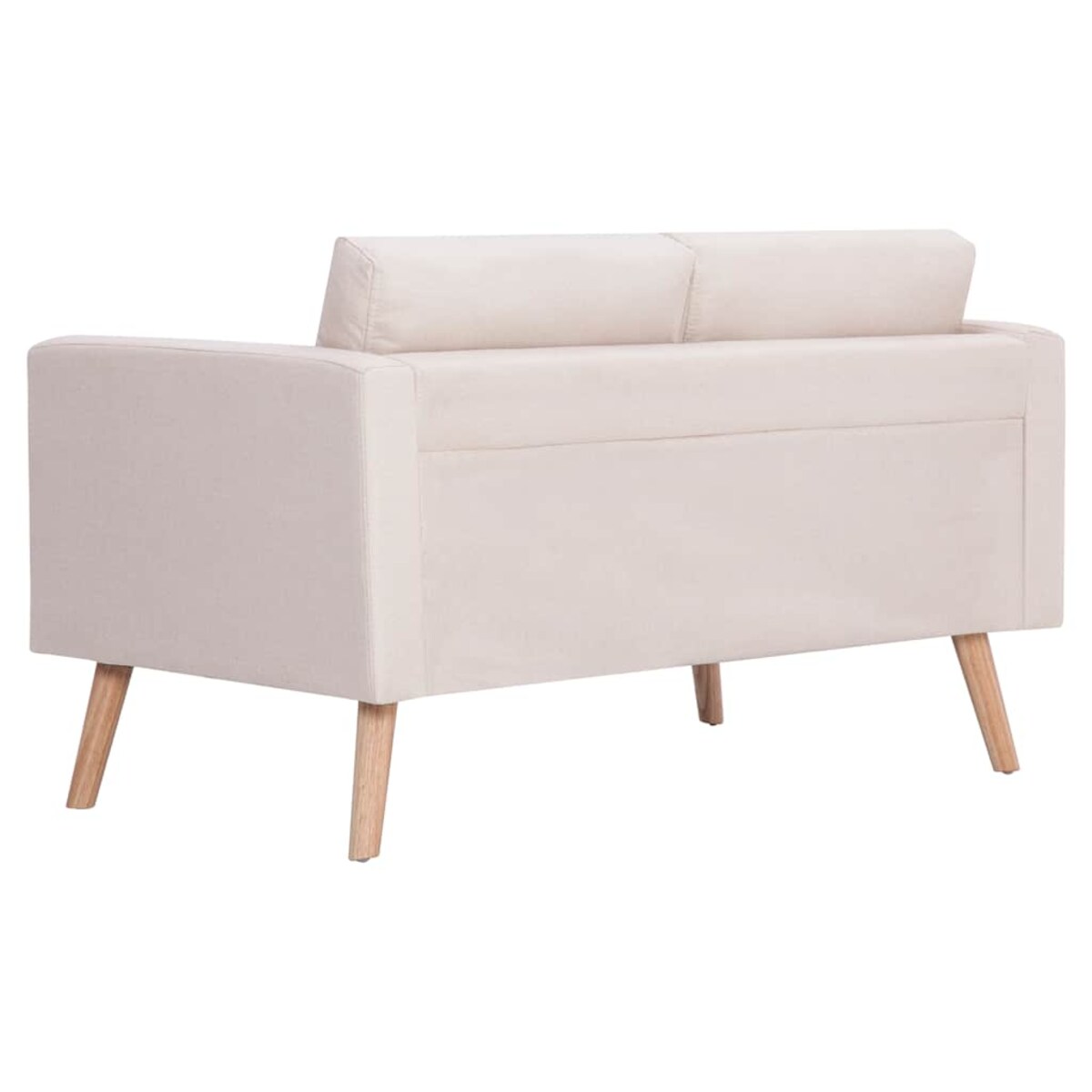 vidaXL Sofa 2-osobowa, materiałowa, kremowa