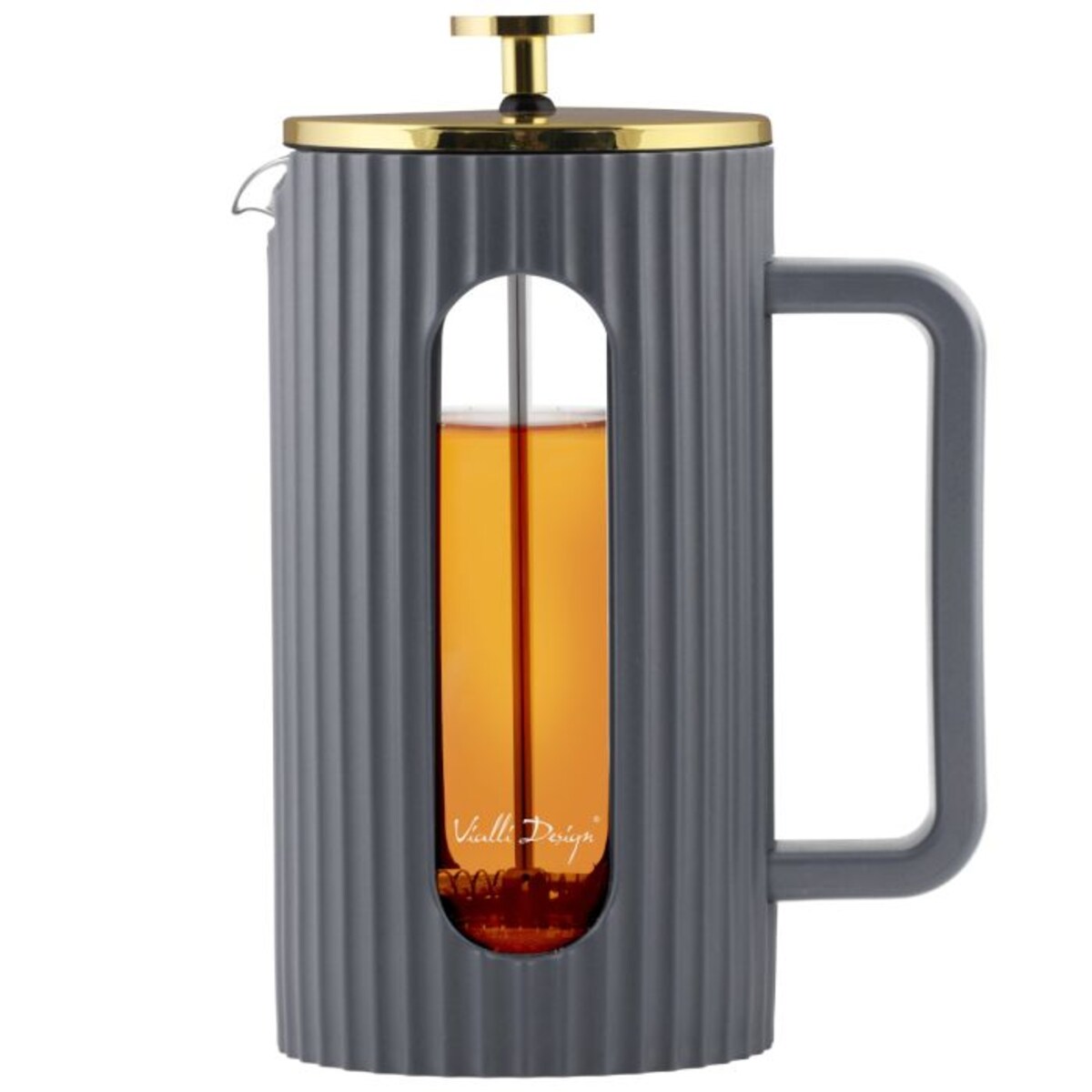Zaparzacz do kawy i herbaty 1000 ml Livio szary 1067