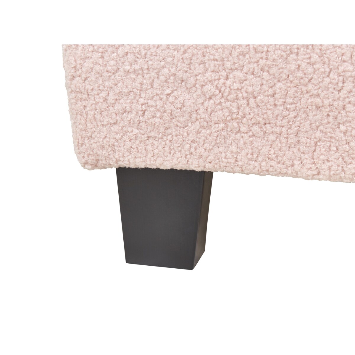 Łóżko jasnoróżowe tapicerowane boucle ze stelażem 90 x 200 cm ROANNE