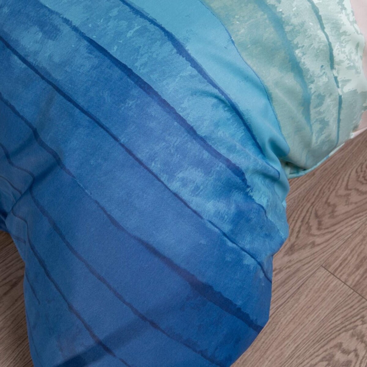 Pościel satyna bawełniana 200x220 Exclusive Karibic niebiesko-białe pasy