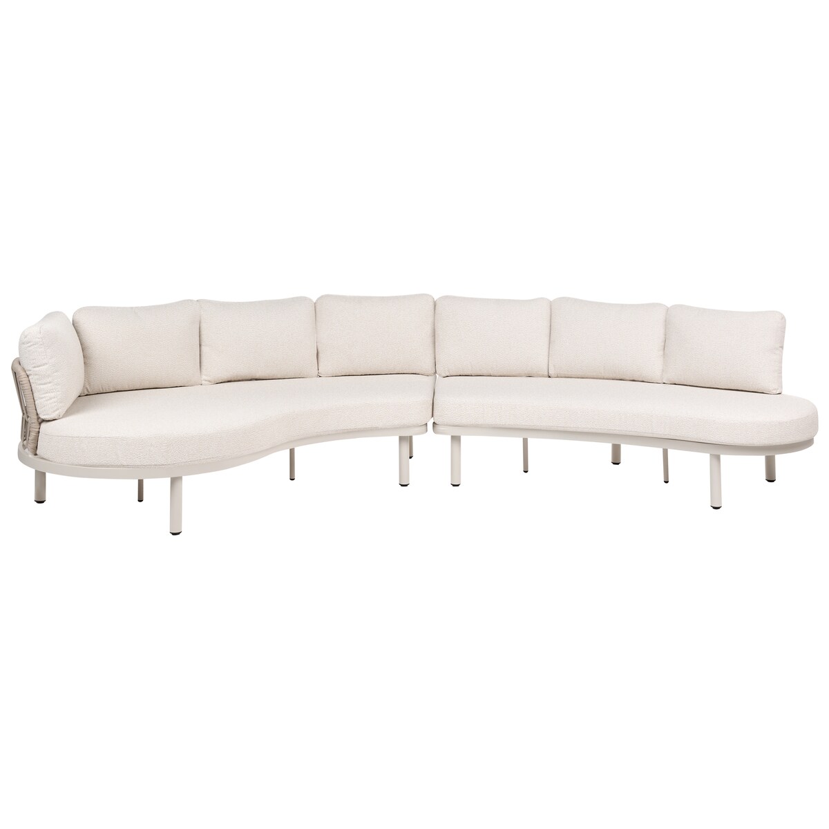 Sofa ogrodowa dla 6 osób ORIOLO ze stolikami Metal Jasnobeżowy