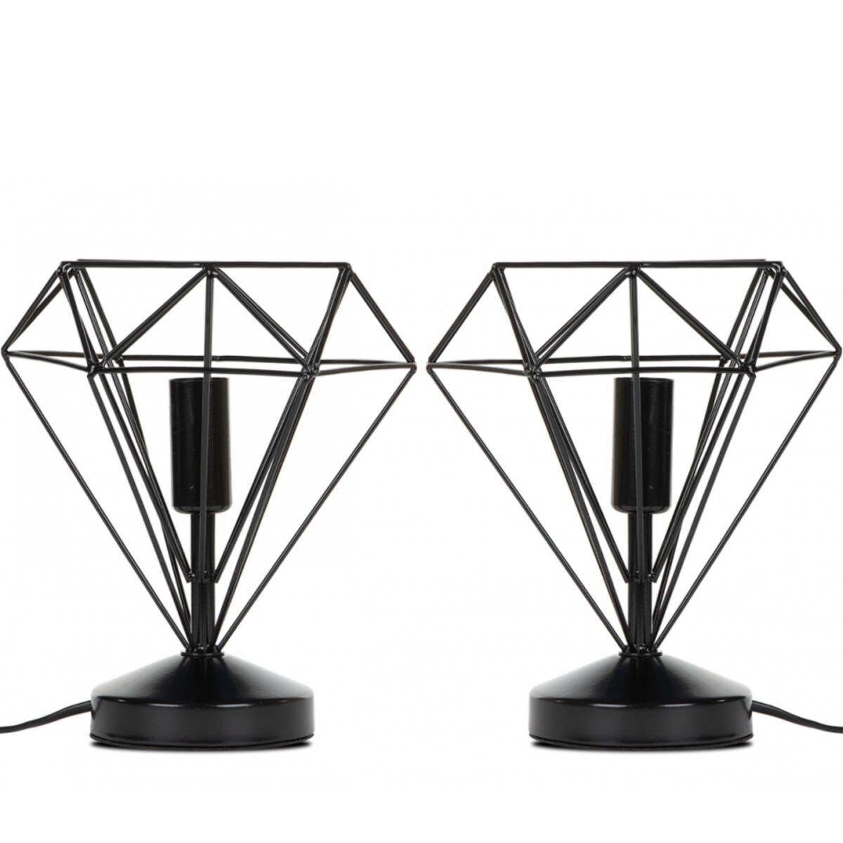 KONSIMO ACOS Lampy do sypialni Loft, czarne, 2 szt.