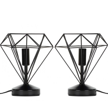 KONSIMO ACOS Lampy do sypialni Loft, czarne, 2 szt.