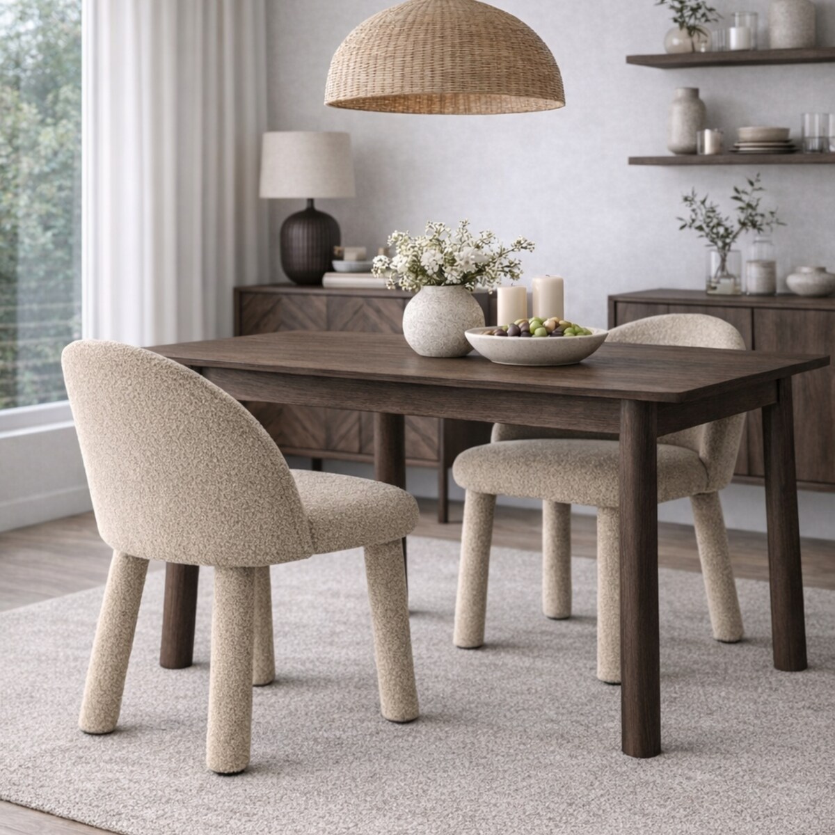 ZESTAW 2 SZTUK Krzesła MONTI Khaki Tapicerowane Nowoczesne Do Jadalni