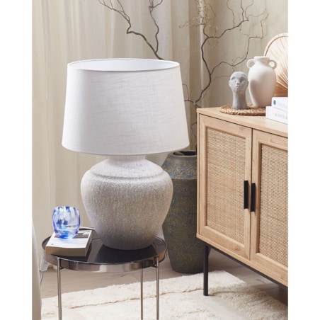 Lampa stołowa ceramiczna kremowa CAINE