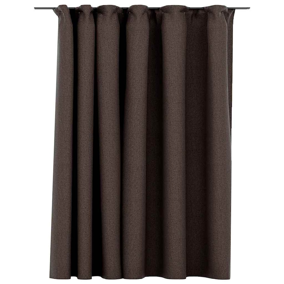 vidaXL Zasłona stylizowana na lnianą, z haczykami, taupe, 290x245 cm