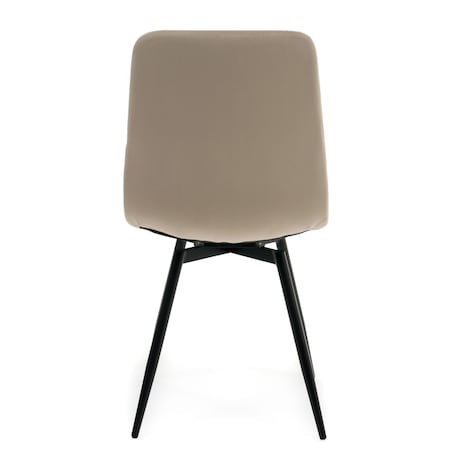 Krzesło tapicerowane obrotowe do salonu ARCO ciemnobeżowy welur