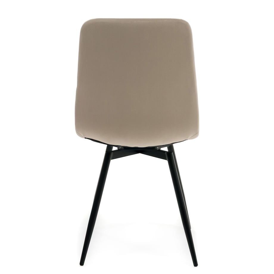 Krzesło tapicerowane obrotowe do salonu ARCO ciemnobeżowy welur