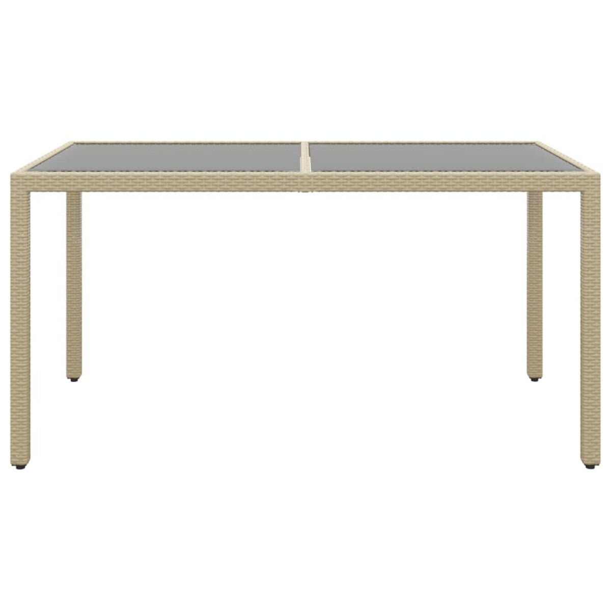 vidaXL 7-cz. zestaw mebli ogrodowych, polirattan i szkło, beżowy