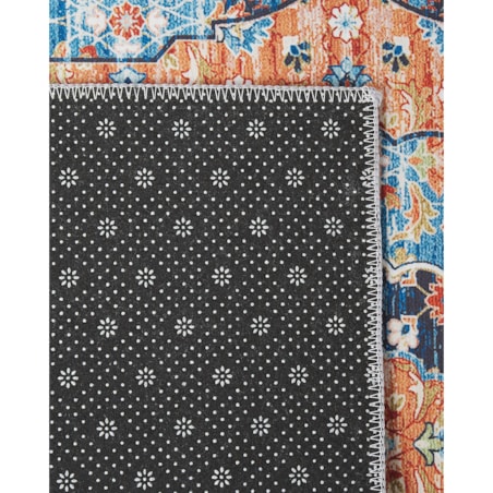 Dywan 80 x 300 cm niebieski z pomarańczowym MIDALAM