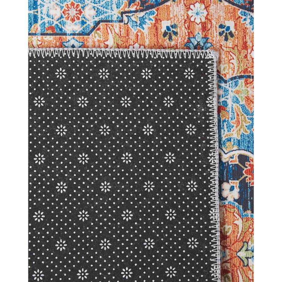 Dywan 80 x 300 cm niebieski z pomarańczowym MIDALAM