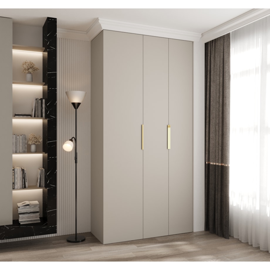 Szafa trzydrzwiowa Como 4 120 gł.50 kaszmir+złoty