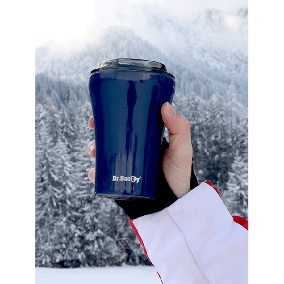 Kubek termiczny do kawy z powłoką ceramiczną Dr.Bacty Apollo - 227 ml - niebieski