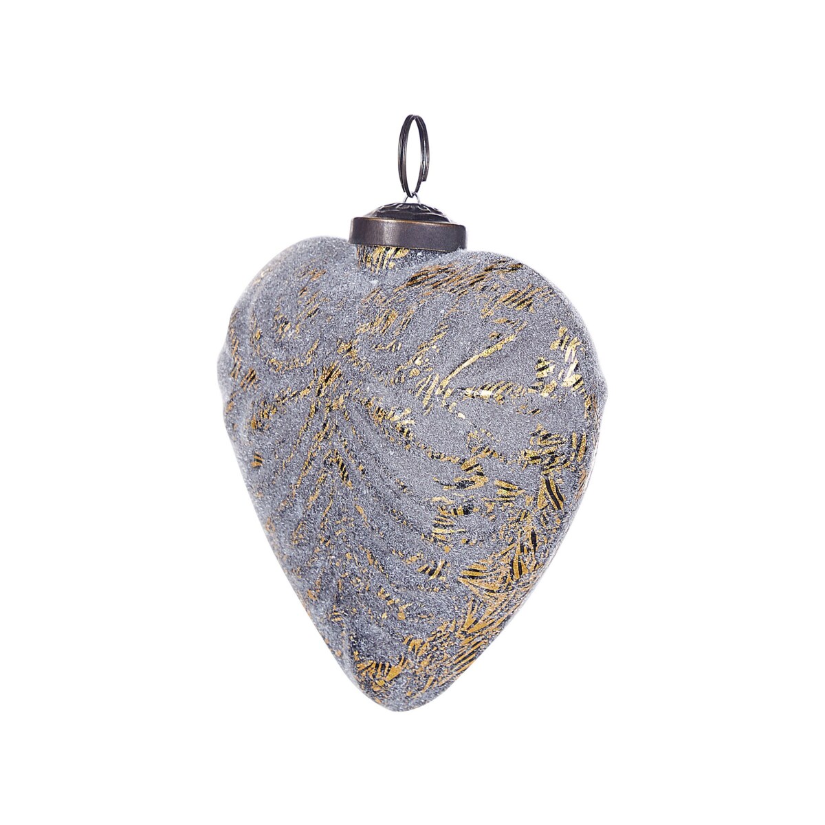 Zestaw 4 bombek serc szklanych szary FERIABLE