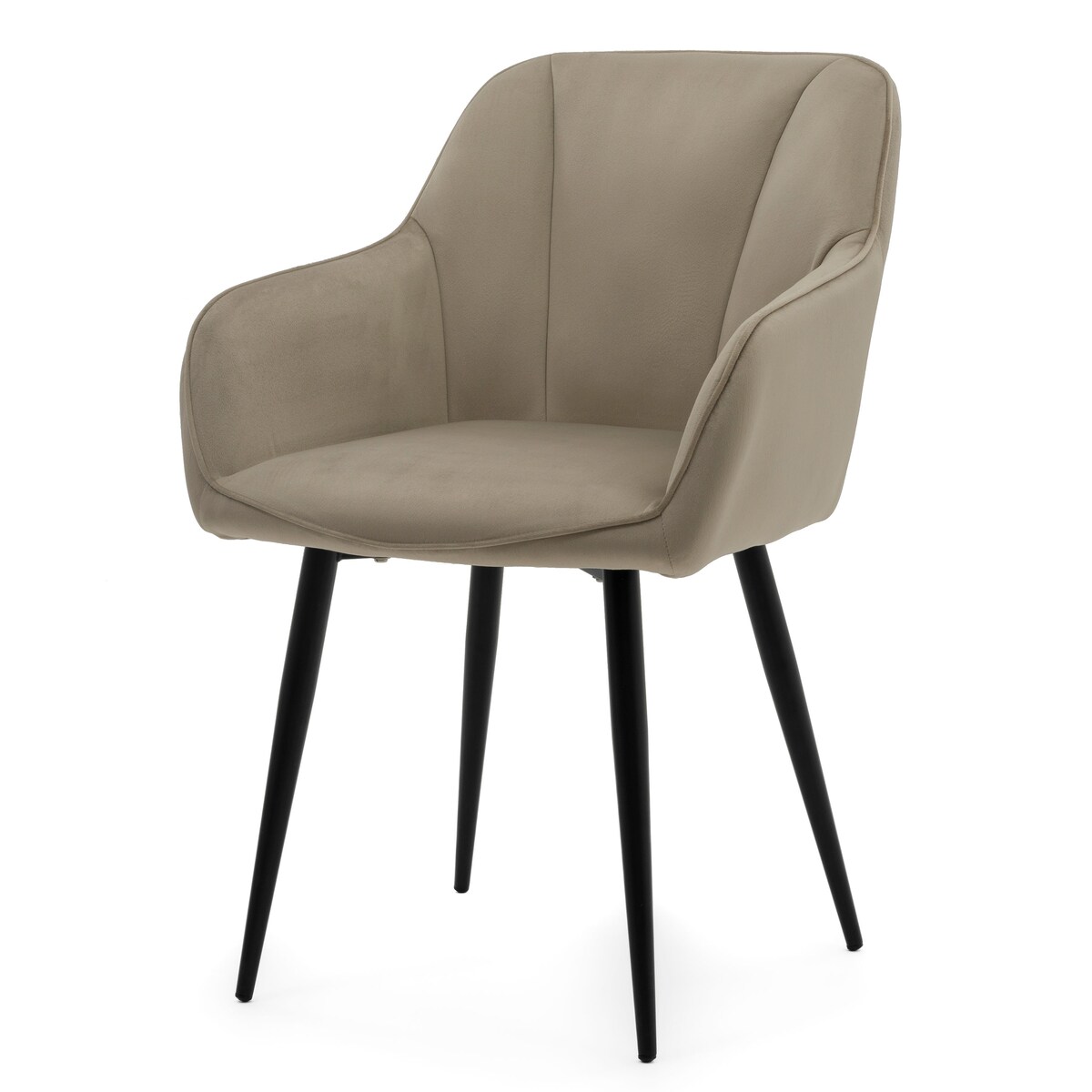 Krzesło tapicerowane welurowe LAGO velvet aksamit ciemnobeżowe