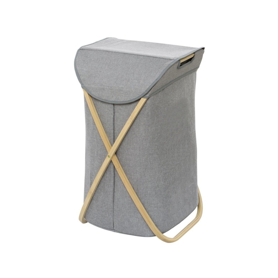 Kosz na pranie BAHARI, torba z poliestru i bawełny na składanym stelażu, WENKO
