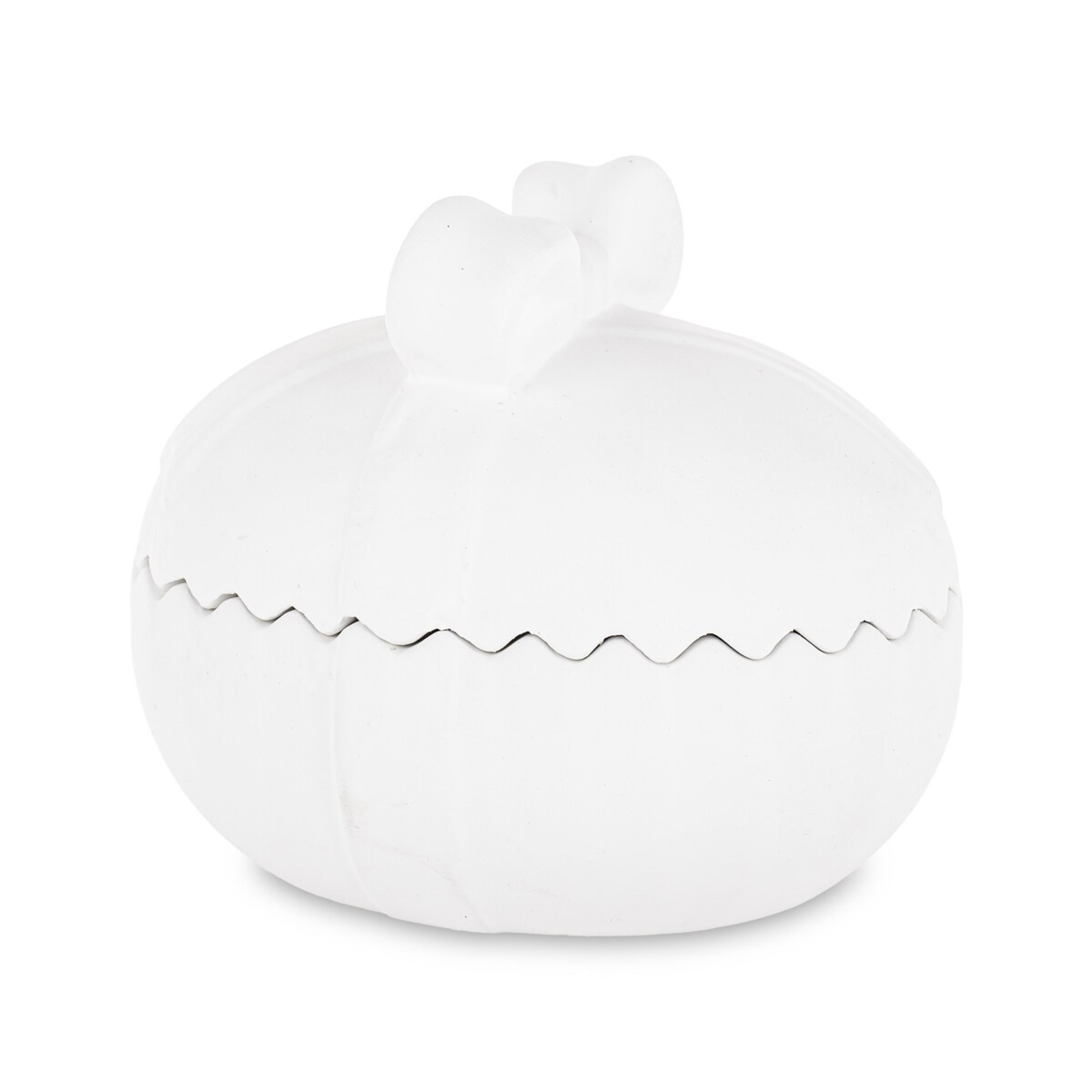 Dekoracja - jajko ceramiczne 13x16x12,5 cm otwierany szary pojemnik