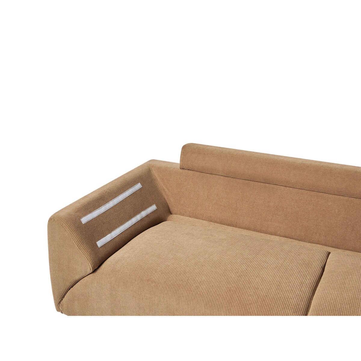 Narożnik sztruksowy lewostronny brązowy LUNNER