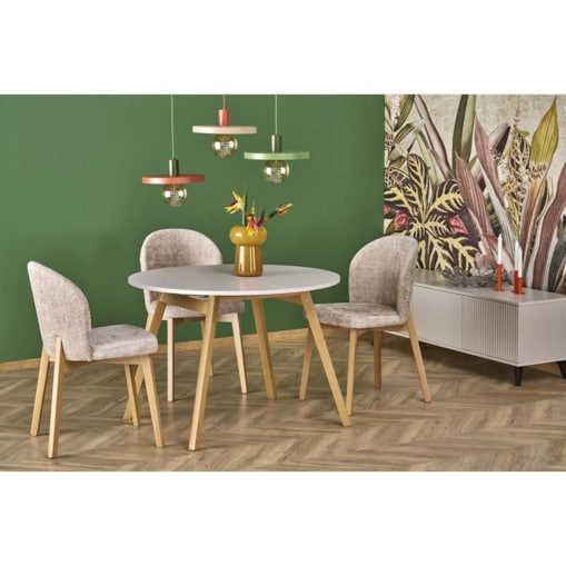 Stół rozkładany RUBEN 102(142)x102 kaszmirowy/buk