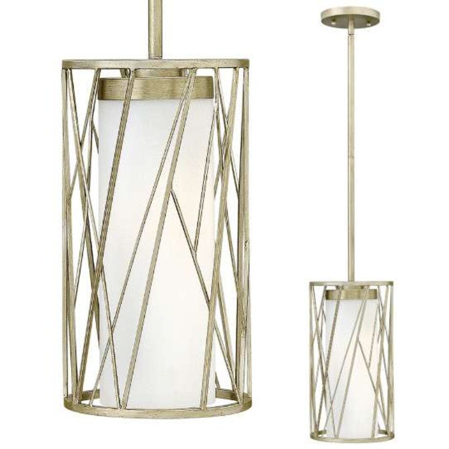 Industrialna LAMPA wisząca HK-NEST-P-A-SL Elstead HINKLEY metalowa OPRAWA zwis szklana tuba srebrna biała