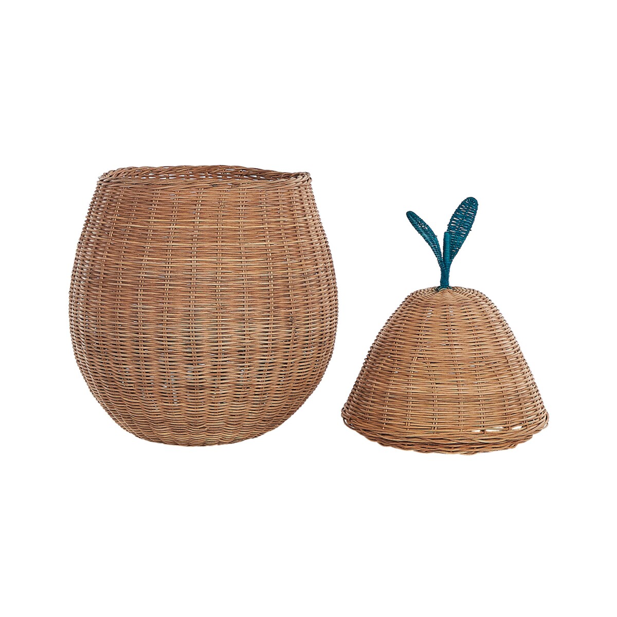 Kosz pleciony gruszka rattanowy naturalny VAGSOY