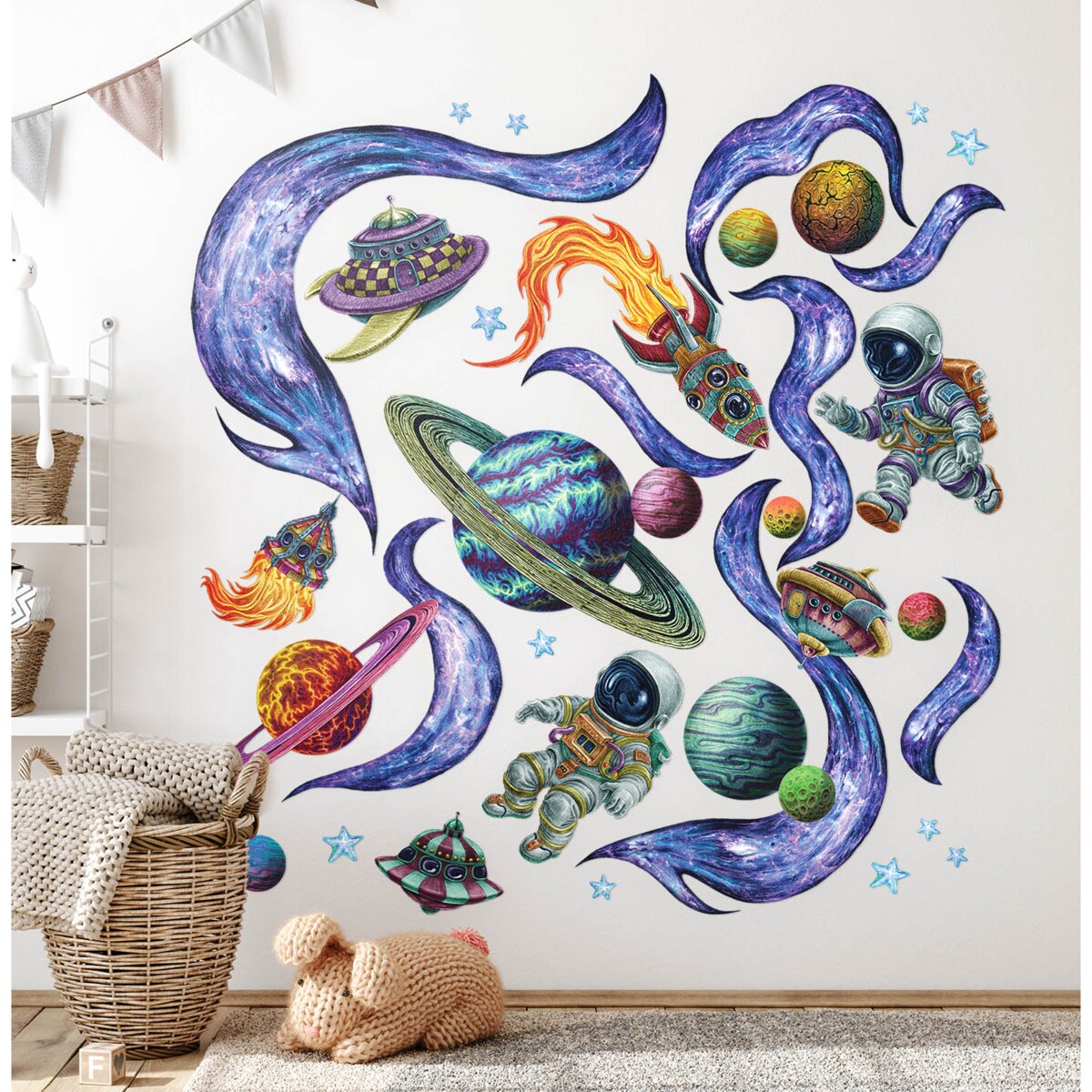 Zestaw naklejek na ścianę, Kosmiczne marzenia, 60cm