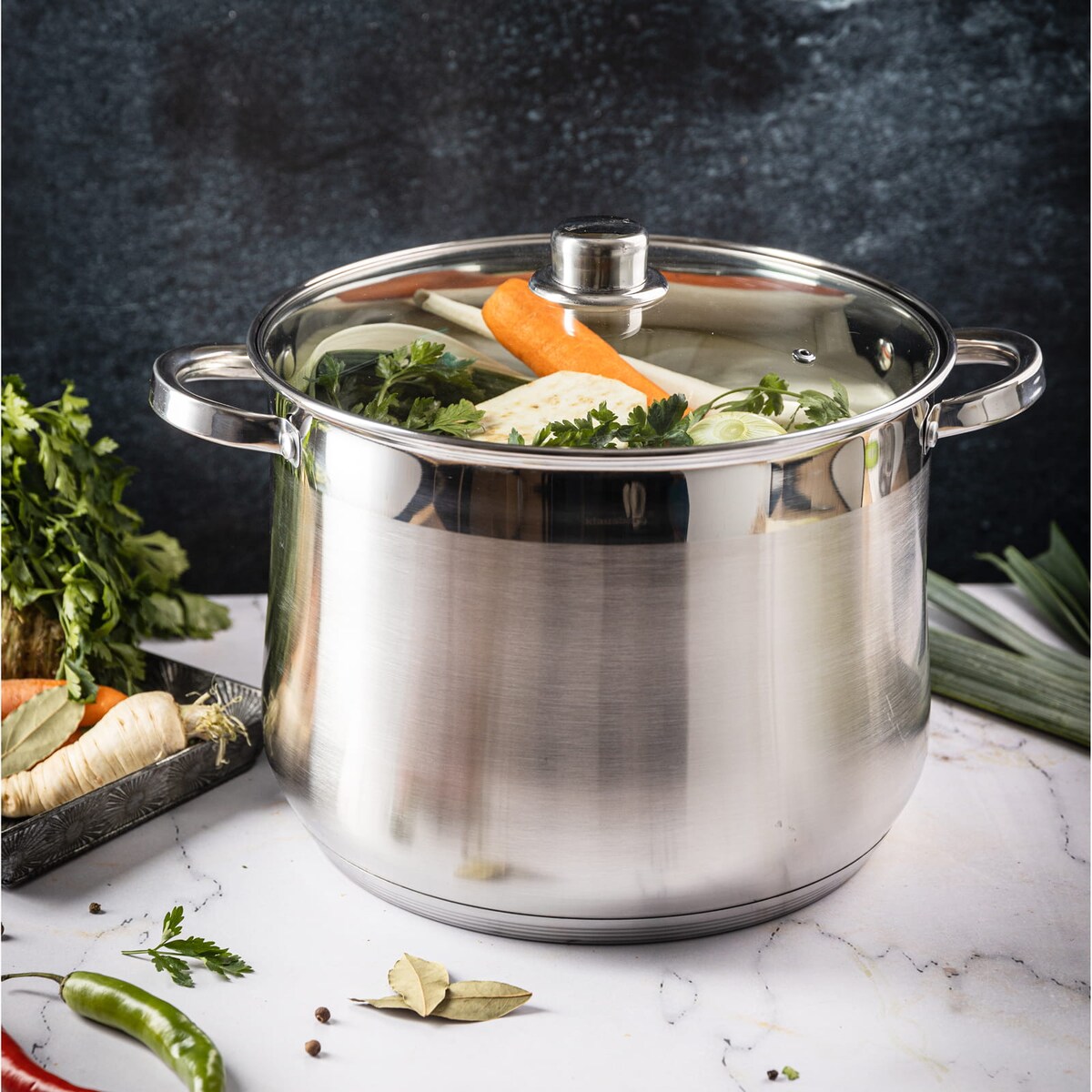 Garnek stalowy gastronomiczny duży 13.0L 28cm KLAUSBERG