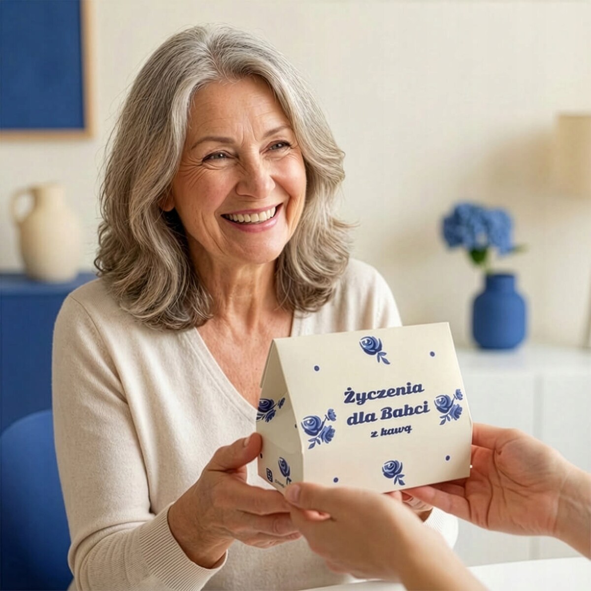 MAŁY ZESTAW PREZENTOWY BOX DLA BABCI 5 SMAKÓW KAW MIELONYCH W SASZETKACH PO 10 GRAM - PREZENT UPOMINEK NA DZIEŃ BABCI 60 70 80 90 100 URODZINY