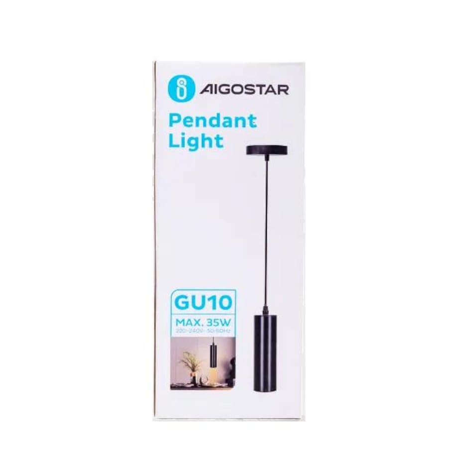 żelazna lampa wisząca czarna gu10