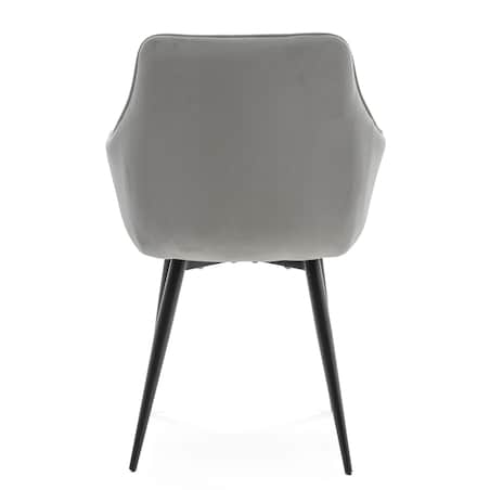 Krzesło tapicerowane welurowe QUATTRO velvet jasnoszary