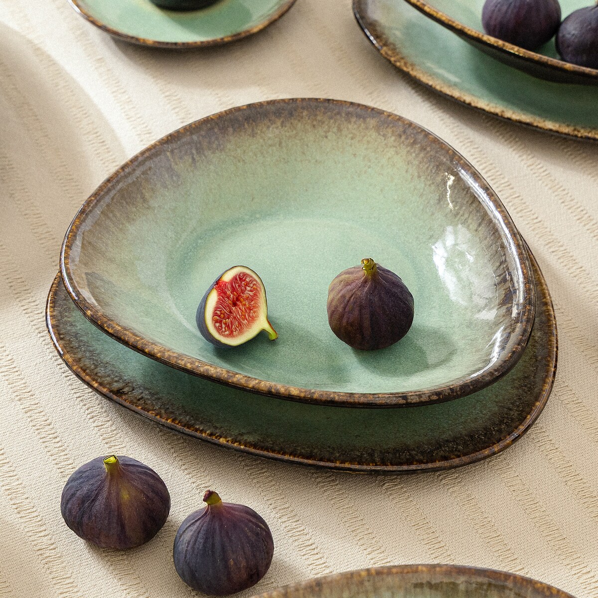 Konsimo PRIMA Talerz głęboki 6 szt., szałwiowy