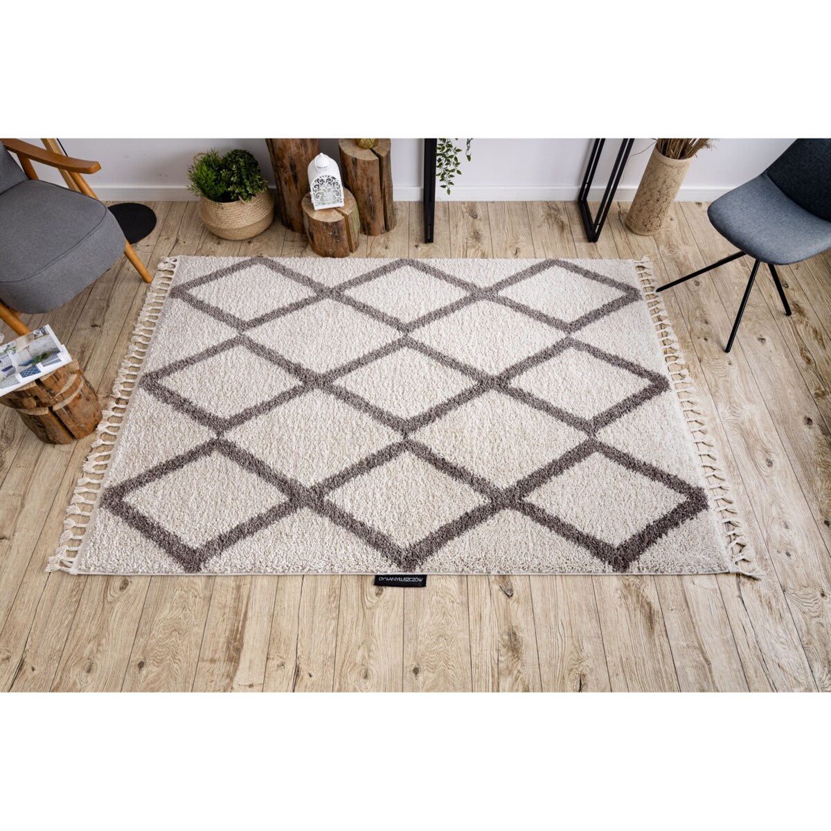 Dywan BERBER TROIK krem Frędzle berberyjski 140x190 cm