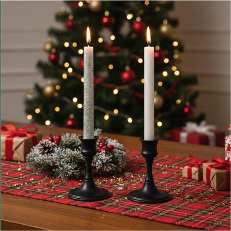 Świece Tradycyjne Proste Świąteczne Świeczki Do Kolacji Wigilijnej 2 Szt. Szara