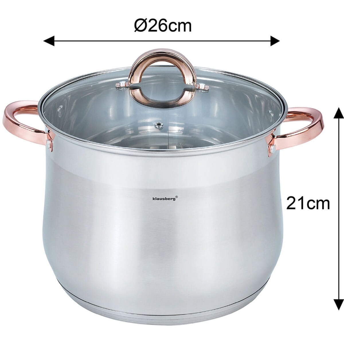 Garnek stalowy gastronomiczny duży 10.7L 26cm Rose Gold KLAUSBERG