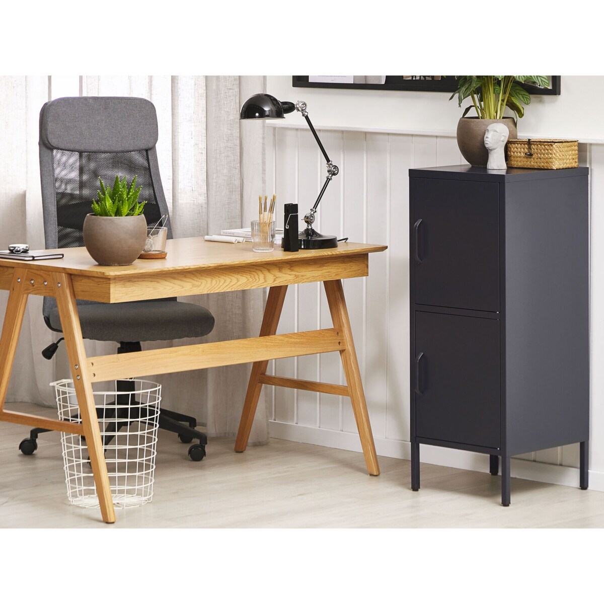 Szafka biurowa metalowa czarna HURON