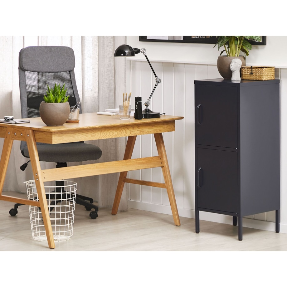 Szafka biurowa metalowa czarna HURON