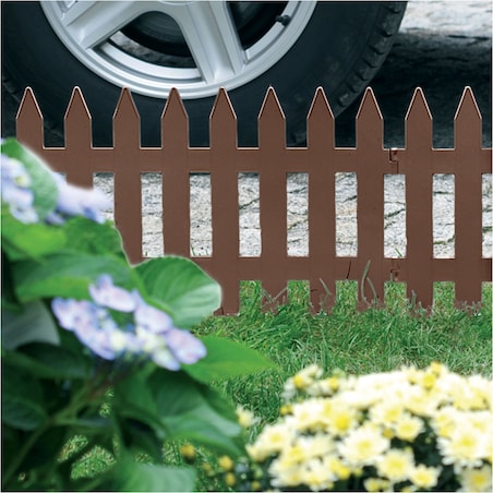 Płotek Ogrodowy 3,22 M Obrzeże Trawnikowe Palisada Brązowy