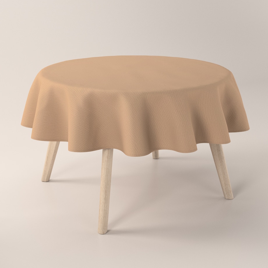 Obrus okrągły 130 x 130 cm beżowy