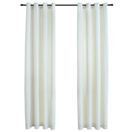 vidaXL Zasłony zaciemniające z kółkami, 2 szt., aksamitne, kremowe