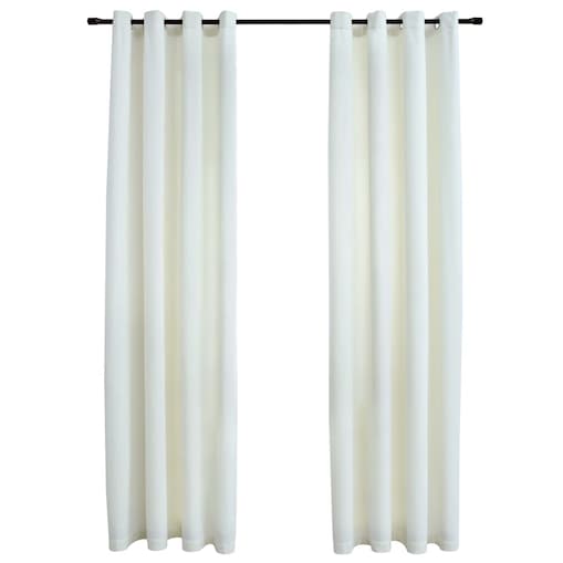 vidaXL Zasłony zaciemniające z kółkami, 2 szt., aksamitne, kremowe